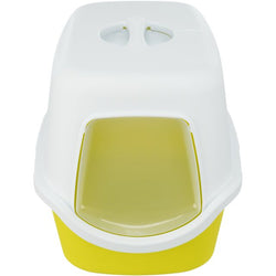 Vico Hooded Litter Tray in Yellow - Durable cat litter box with hood, available at Keans Claremorris