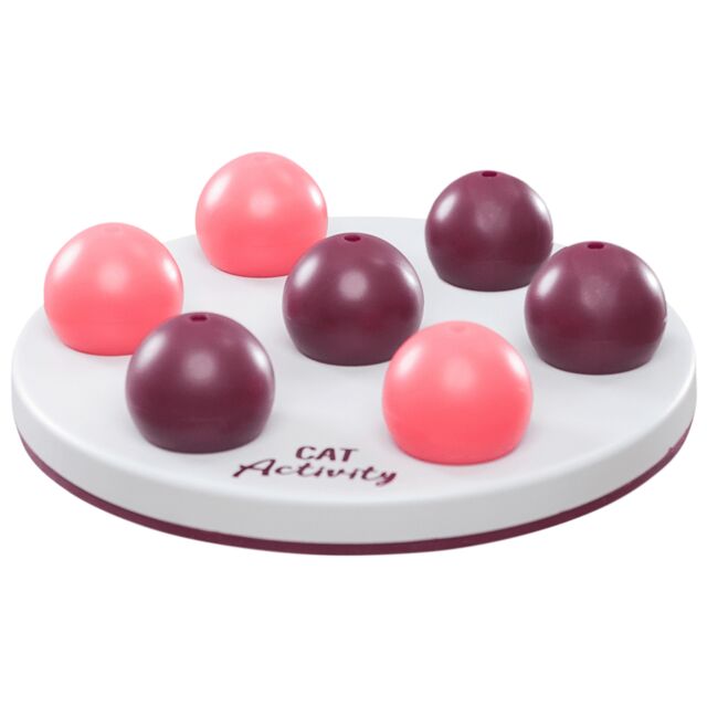 Cat Activity Solitaire toy with 7 ball covers, mental stimulation, non-slip base, 20cm, for all cats - Keans Claremorris