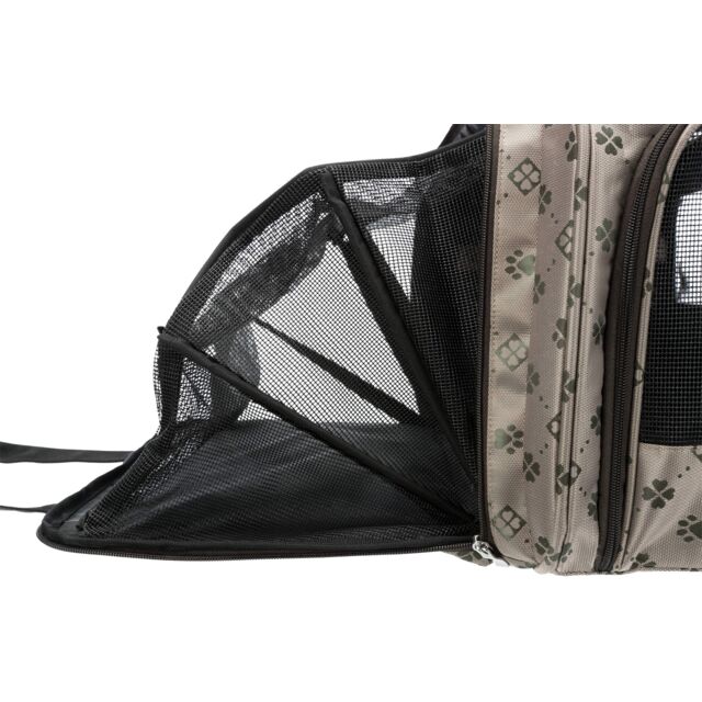 Beige Maxima pet carrier bag with comfortable handles, durable design – available at Keans Claremorris.