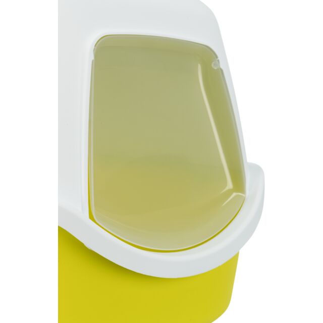 Vico Hooded Litter Tray in Yellow - Durable cat litter box with hood, available at Keans Claremorris.