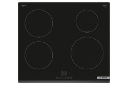 Bosch Series 4 60cm black induction hob with 4 zones, PowerBoost, touch controls, ceramic surface – available at Keans