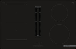 Bosch PVS811B16E 80cm black induction hob with 4 zones, integrated ventilation, TouchSelect controls, at Keans Claremorris.