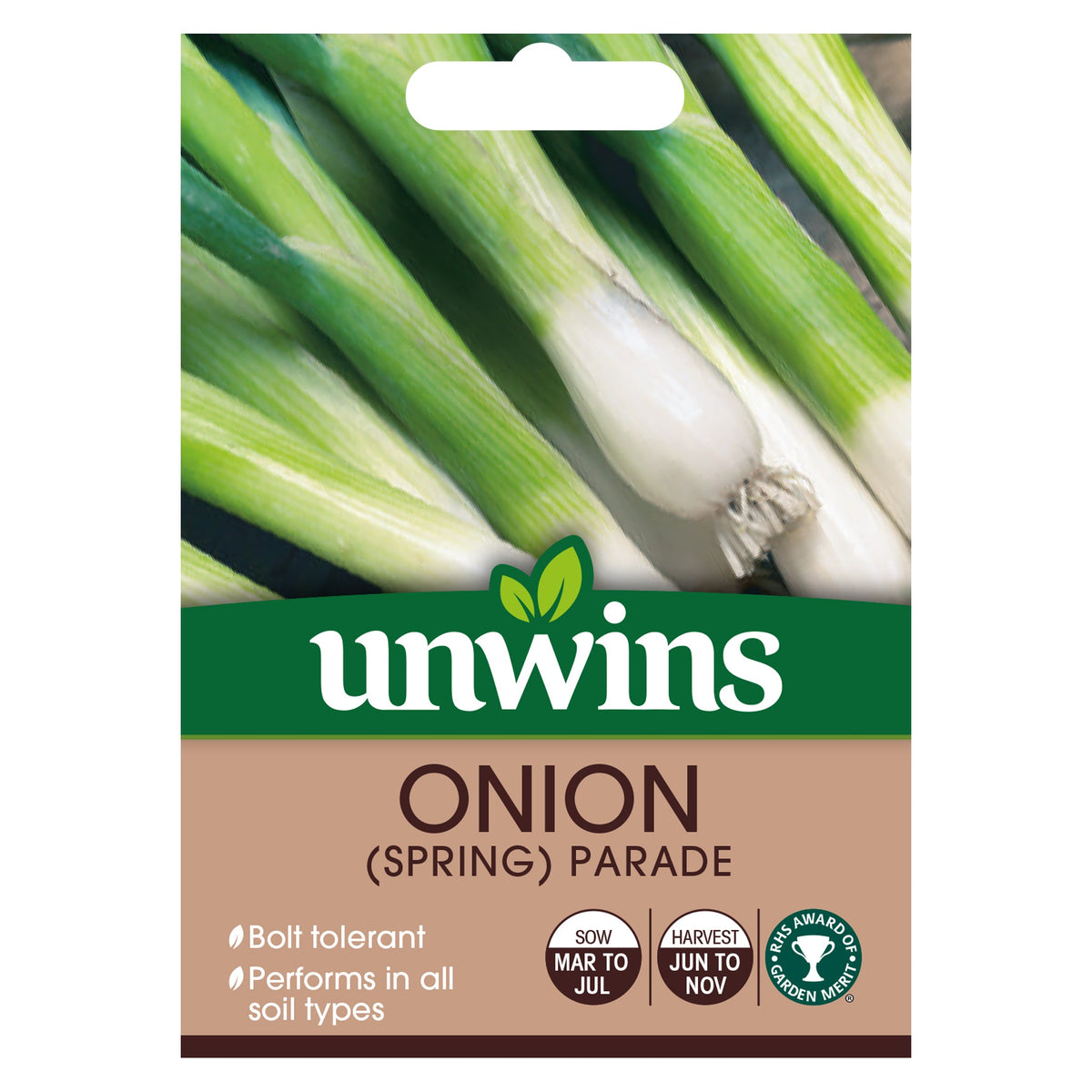Spring Onion Parade Seeds with mild flavor, straight stems, quick to grow, perfect for pots – available at Keans Claremorris.