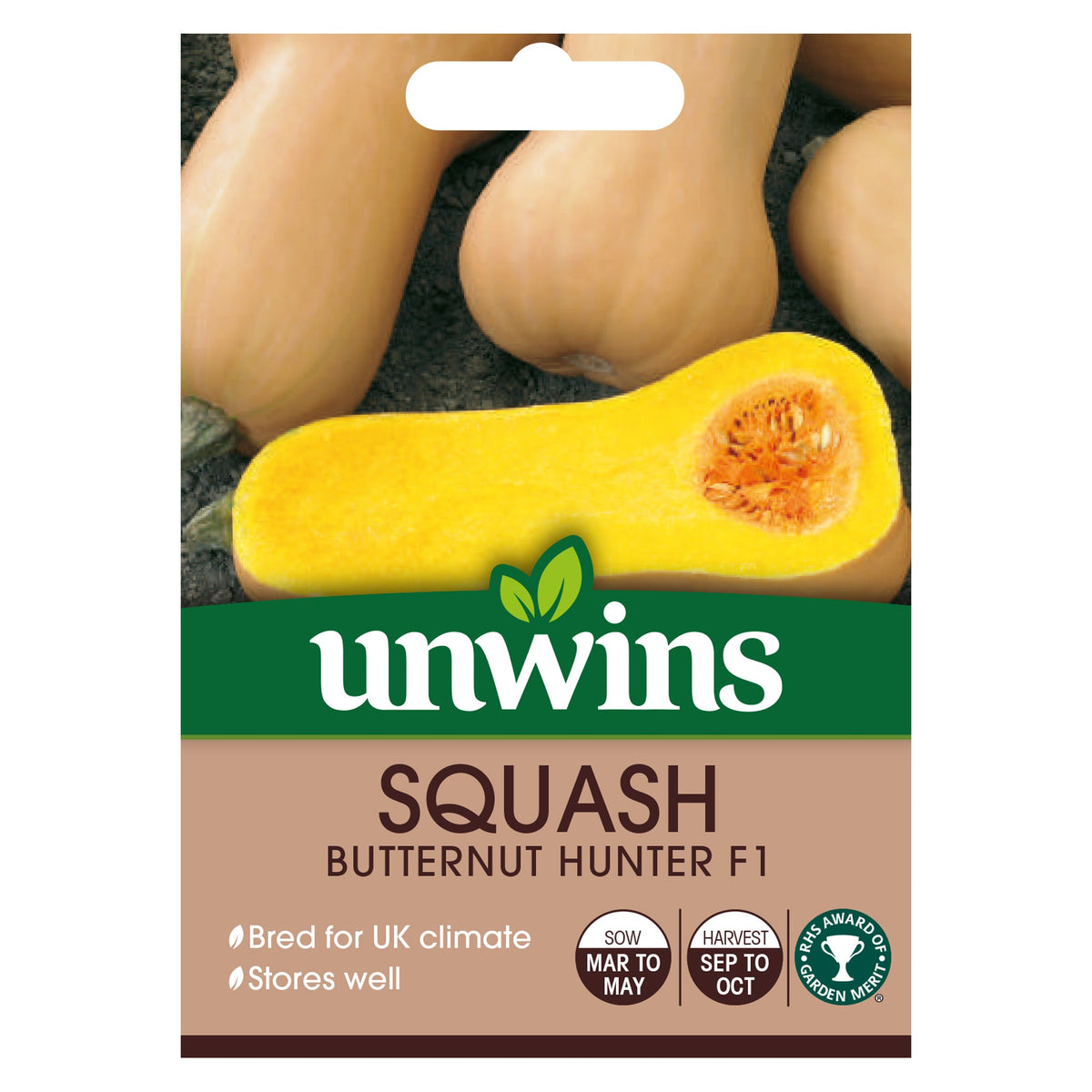 Butternut Squash Hunter F1 Seeds by Keans Claremorris, sweet orange flesh, UK climate bred, 10 seeds pack, easy to grow.