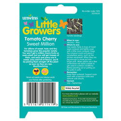 Little Growers Tomato Cherry Sweet Million Seeds pack for home gardening, available at Keans Claremorris.