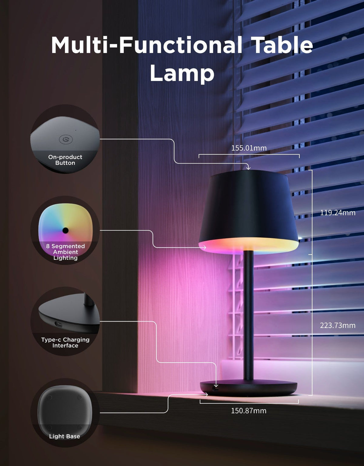 Govee Table Lamp Classic S With Battery | R1741B11 - Image 7