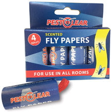Pestclear 4-pack hanging fly papers with thumb tacks, 1m sticky rolls for flies, ideal for workshops and greenhouses – Keans