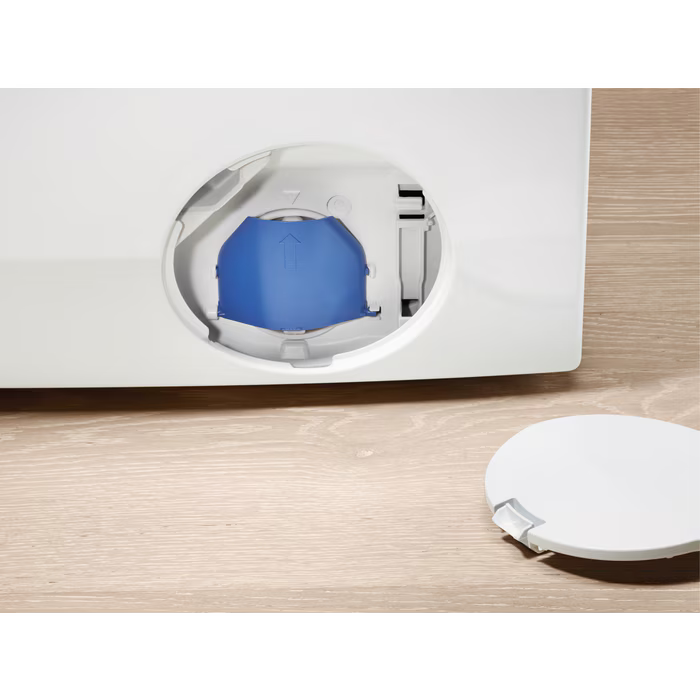 Close-up of the Electrolux 10kg Auto Dose washing machine’s detergent compartment with the cover removed.
