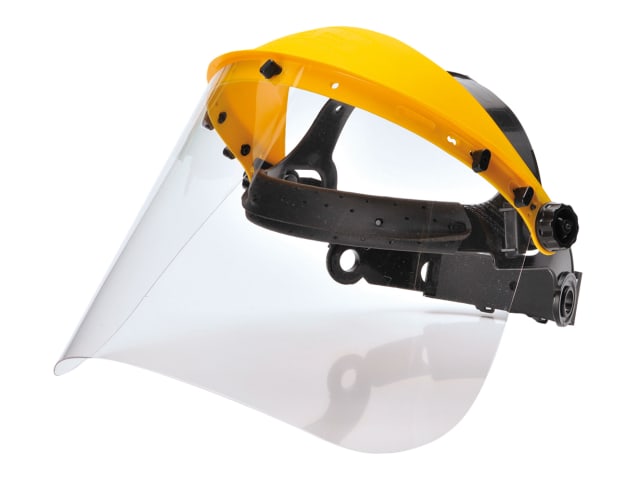 Clear Browguard Visor Kit with impact-resistant PC visor, adjustable ratchet, foam sweatband, fits over glasses – Keans