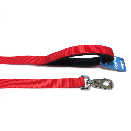 Red padded lead 1x18 inch with steel hook for dogs – durable and comfortable | Keans Claremorris