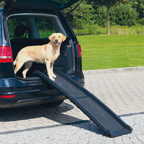 Pet Ramp 40x156cm black, collapsible, anti-slip, supports up to 90kg, with safety rails for dogs with joint issues - Keans