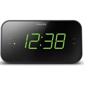 Philips Clock Radio with large clear display, dual alarm, FM tuning, sleep timer, gentle wake, and battery backup – Keans