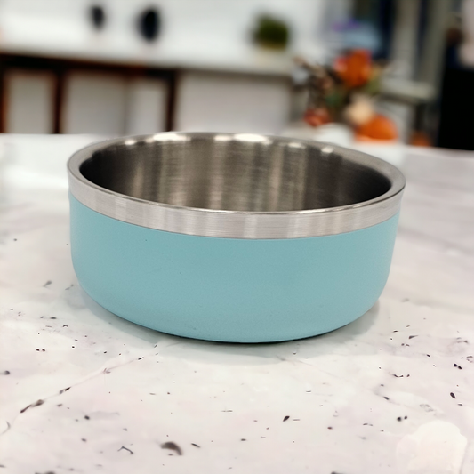 Insulated Sage Bowl 2200ml, double-walled stainless steel pet bowl with silicone base, keeps food warm, Keans Claremorris.