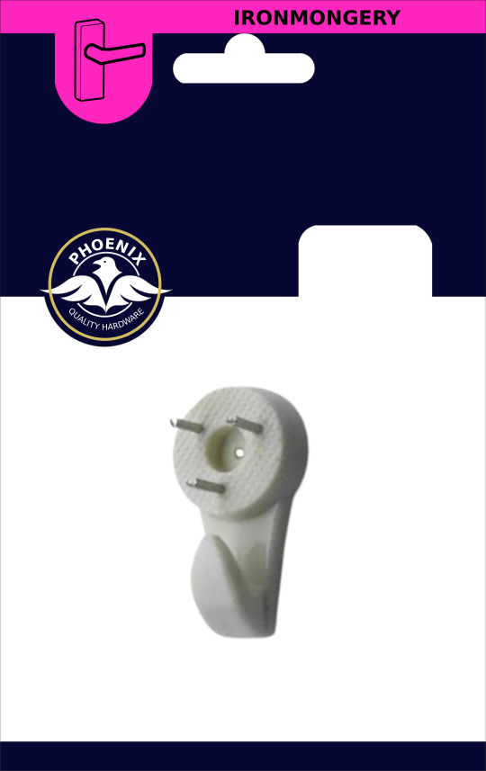 Phx 40Mm Hardwall Picture Hook White (4) Keans Claremorris
