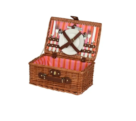 Picnic Set Wicker Stripe Pattern Keans Claremorris