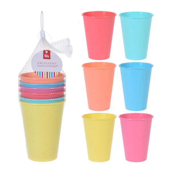 Plastic Beaker Multi-Coloured 6 Pce Keans Claremorris
