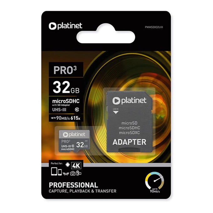 Platinet 32Gb Uhs-3 4K Micro SD Card & Adap| 440035 Keans Claremorris