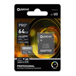 Platinet 64Gb Uhs-3 4K Micro SD Card & Adap| 439992 Keans Claremorris