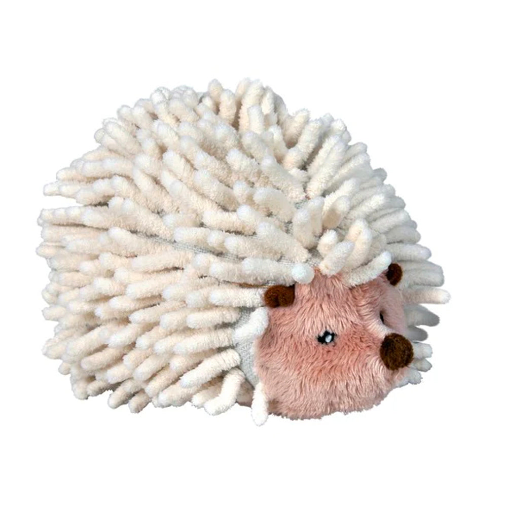 Hedgehog Plush Dog Toy with hidden squeaker, soft polyester fabric, 12cm cuddly chew toy by Keans Claremorris