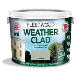 Fleetwood Weatherclad Masonry Paint 10L for exterior walls, durable weather-resistant finish - Keans Claremorris