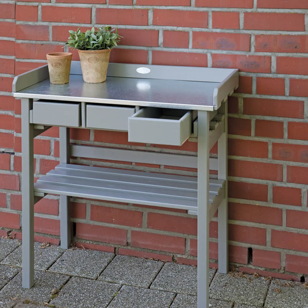 Potting Table With Drawers Grey Keans Claremorris