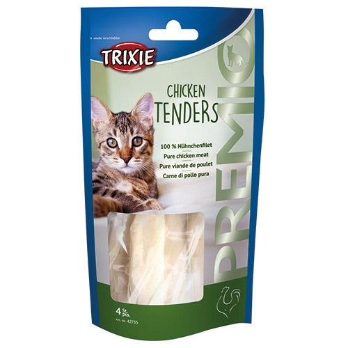 Premio Chicken Tenders Cat Treats, 100% boiled chicken filet, protein-rich, resealable bag, 4 pcs/70g – Keans Claremorris