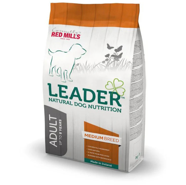 Premium Dog Food 12KG -Leader - Adult Medium Breed | Red Mills Dog Food | Keans Claremorris