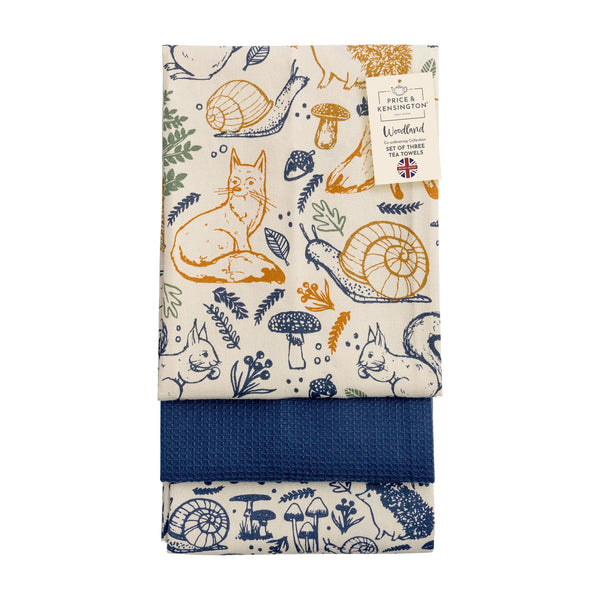 Price & Kensington Woodland Set Of 3 Tea Towels Keans Claremorris