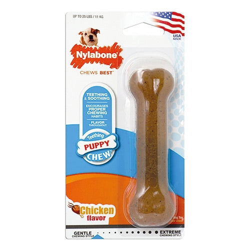 Puppy Chew Bone chicken flavored, soft teething toy cleans teeth, controls tartar, for small to medium puppies – Keans