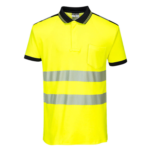 Pw3 Hi-Vis Cotton Comfort Polo Shirt Yellow/Black Keans Claremorris