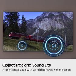 Red train on a mountain landscape with 'Object Tracking Sound Lite' text and graphics.