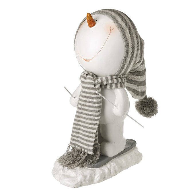 Large White Skating Snowman Ornament – 49.5cm - Image 1