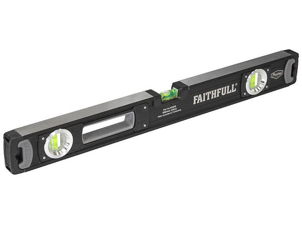 FAITHFULL 1200mm Heavy Duty Spirit Level with 3 vials, aluminium frame, rubber end caps – Keans Claremorris
