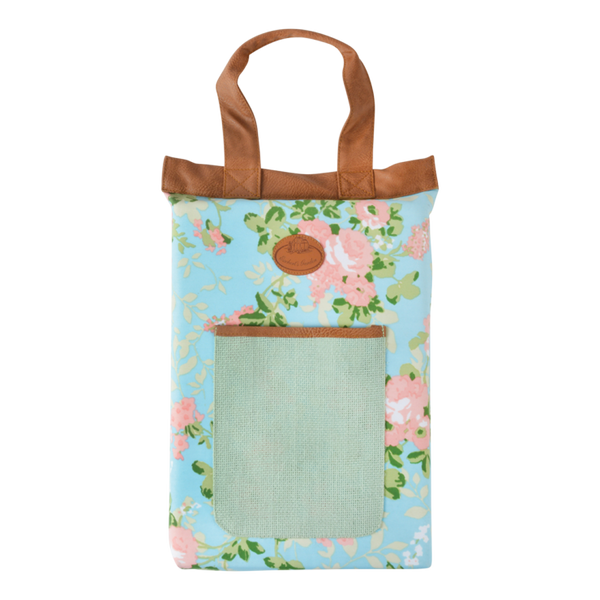 Rose print jute kneeling pad with handle, foam cushioning for garden comfort – Keans Claremorris