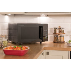 Russell Hobbs 23L Black Microwave Flatbed RHEM2301BLK, compact design, available at Keans Claremorris