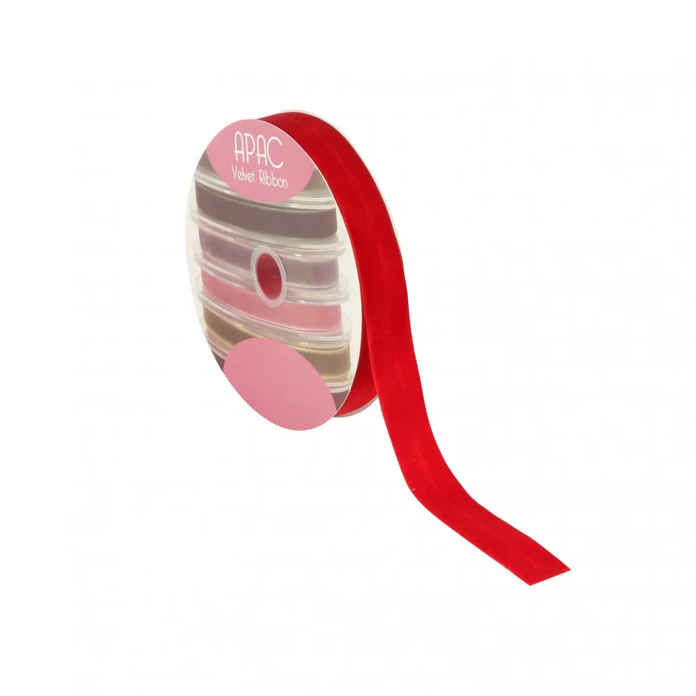 Bright Red Velvet Ribbon 25mm x 20m - Image 1
