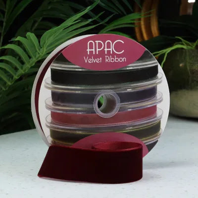 Burgundy Velvet Ribbon 38mm x 20m - Image 1