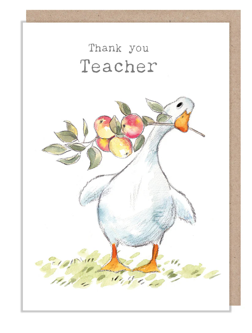 Brown envelope for Paper Shed Design Teacher Card on white background.