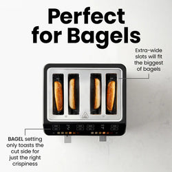 Chefman Smart Touch 4 Slice Toaster| RJ31-SS-T-4SL-SBS