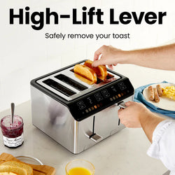 Chefman Smart Touch 4 Slice Toaster| RJ31-SS-T-4SL-SBS