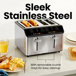 Chefman Smart Touch 4 Slice Toaster| RJ31-SS-T-4SL-SBS