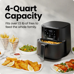 Chefman Turbo Fry Touch 4L Air Fryer| RJ38-4T-BLACK