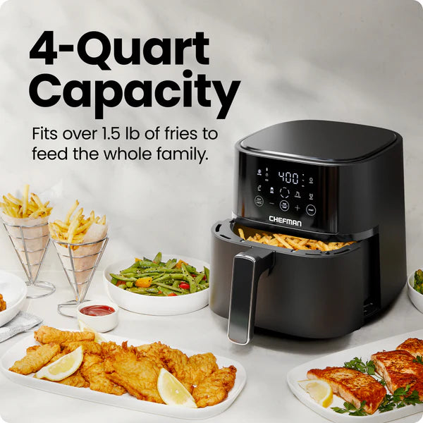 Chefman Turbo Fry Touch 4L Air Fryer| RJ38-4T-BLACK - Image 4