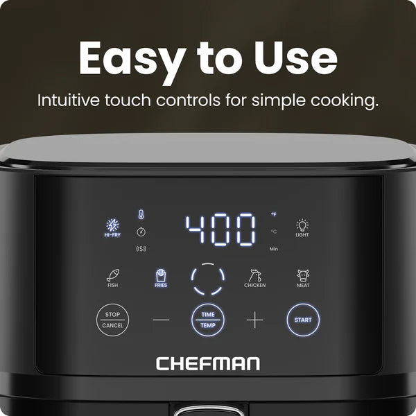 Chefman Turbo Fry Touch 4L Air Fryer with Easy View Window| RJ38-4TW-BLACK - Image 3