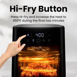Chefman Turbo Fry Touch 4L Air Fryer with Easy View Window| RJ38-4TW-BLACK