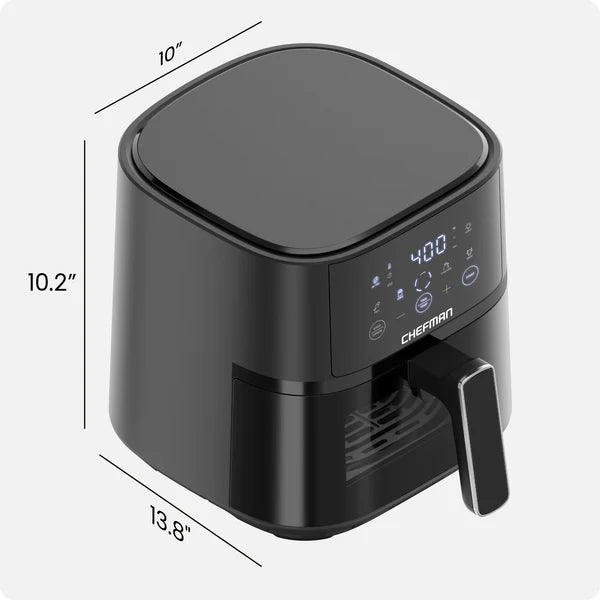 Chefman Turbo Fry Touch 4L Air Fryer with Easy View Window| RJ38-4TW-BLACK - Image 6
