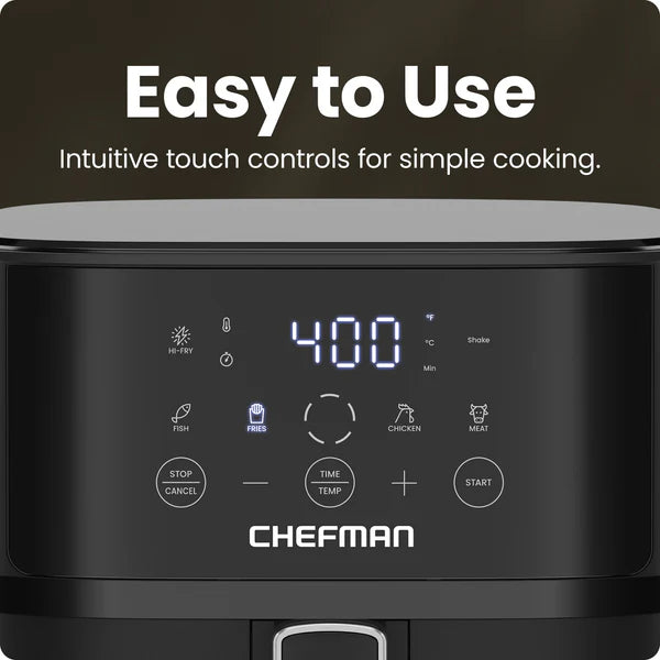 Chefman Air Fryer Turbo Fry Touch 6L Digital Air Fryer| RJ38-6T-BLACK-D-UK - Image 2