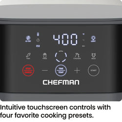 Chefman AirFryer Turbo Fry Touch 6 ltr - Easy View Window| RJ38-6TW-BLK - DS-UK