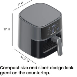 Chefman AirFryer Turbo Fry Touch 6 ltr - Easy View Window| RJ38-6TW-BLK - DS-UK