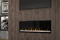 Dimplex 50" Ignite Frameless Electric Fireplace with realistic flames, sleek design – available at Keans Claremorris.